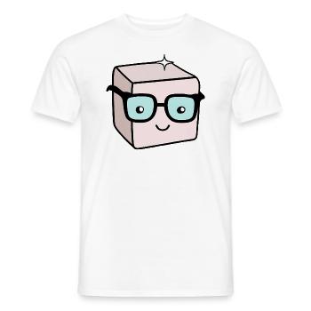 Nerd Zuckerwürfel mit Brille - Männer T-Shirt - Weiß - Vorne - AI Model Male 178 dark (178cm)