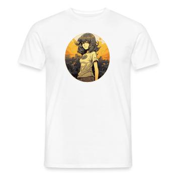 Anime Girl10 - Men's T-Shirt - white - Front - AI Model Male 178 dark (178cm)
