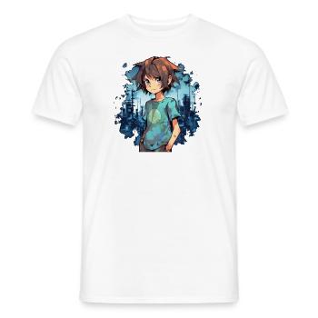 Anime Boy - Men's T-Shirt - white - Front - AI Model Male 178 dark (178cm)