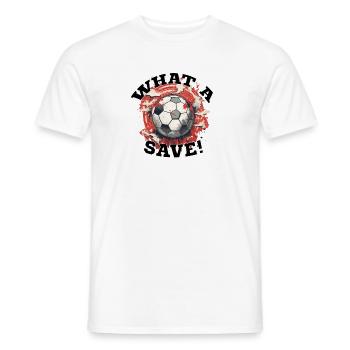 Balle de football - Quelle sauvegarde! - T-shirt homme - blanc - Devant - AI Model Male 178 dark (178cm)