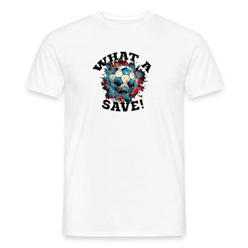 Balle de football - Quelle sauvegarde! - T-shirt homme - blanc - Devant - AI Model Male 178 dark (178cm)
