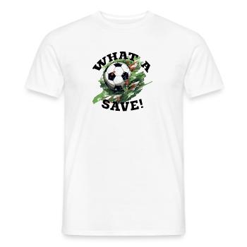 Balle de football - Quelle sauvegarde! - T-shirt homme - blanc - Devant - AI Model Male 178 dark (178cm)