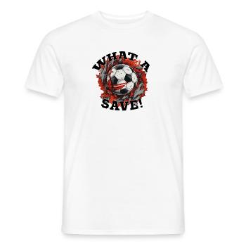 Balle de football - Quelle sauvegarde! - T-shirt homme - blanc - Devant - AI Model Male 178 dark (178cm)