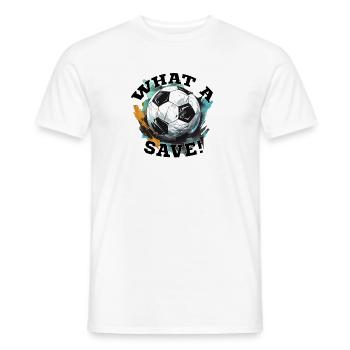 Balle de football - Quelle sauvegarde! - T-shirt homme - blanc - Devant - AI Model Male 178 dark (178cm)