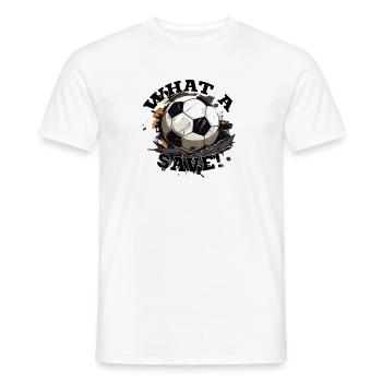 Balle de football - Quelle sauvegarde! - T-shirt homme - blanc - Devant - AI Model Male 178 dark (178cm)