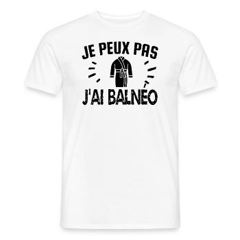 je peux pas j'ai balnéo - T-shirt homme - blanc - Devant - AI Model Male 178 dark (178cm)