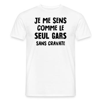 le seul gars sans cravate - T-shirt homme - blanc - Devant - AI Model Male 178 dark (178cm)