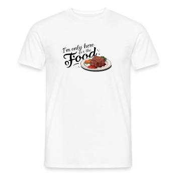 Je ne suis ici que pour la nourriture. - T-shirt homme - blanc - Devant - AI Model Male 178 dark (178cm)