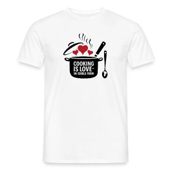 Kochen ist Liebe in essbarer Form. - Männer T-Shirt - Weiß - Vorne - AI Model Male 178 dark (178cm)
