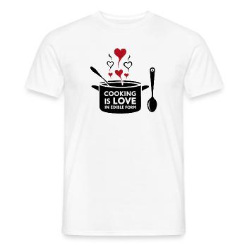 Kochen ist Liebe in essbarer Form. - Männer T-Shirt - Weiß - Vorne - AI Model Male 178 dark (178cm)