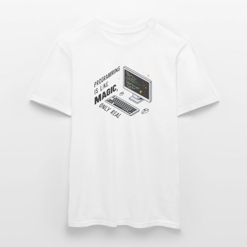Programming is like magic, only real. Men’s T-shirt