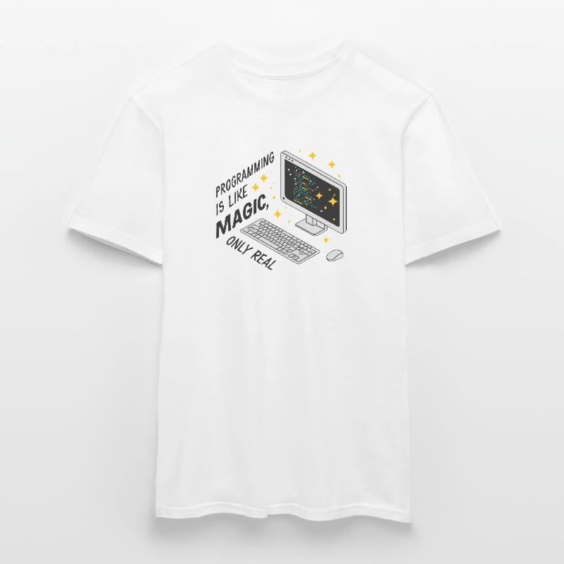 Programming is like magic, only real. Men’s T-shirt