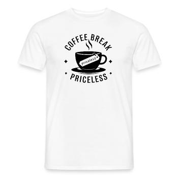 Coffee break - priceless - Men's T-Shirt - white - Front - AI Model Male 178 dark (178cm)