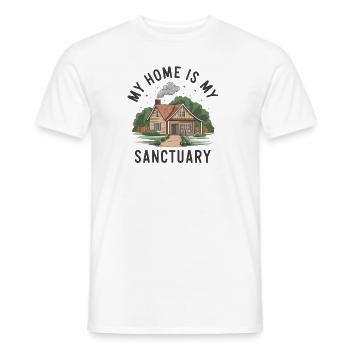 My home is my refuge. - Men's T-Shirt - white - Front - AI Model Male 178 dark (178cm)