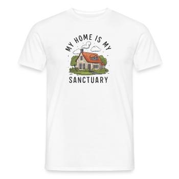 My home is my refuge. - Men's T-Shirt - white - Front - AI Model Male 178 dark (178cm)