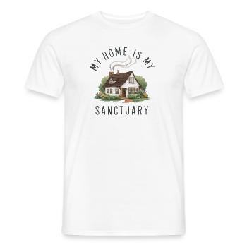 My home is my refuge. - Men's T-Shirt - white - Front - AI Model Male 178 dark (178cm)