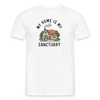 My home is my refuge. - Men's T-Shirt - white - Front - AI Model Male 178 dark (178cm)
