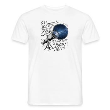 Les rêves sont comme les étoiles, il suffit de les suivre. - T-shirt homme - blanc - Devant - AI Model Male 178 dark (178cm)