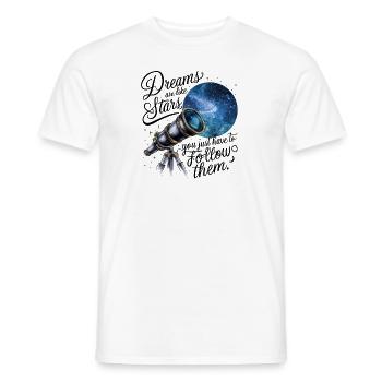Les rêves sont comme les étoiles, il suffit de les suivre. - T-shirt homme - blanc - Devant - AI Model Male 178 dark (178cm)