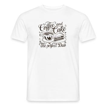 Café et gâteau – le duo parfait. - T-shirt homme - blanc - Devant - AI Model Male 178 dark (178cm)