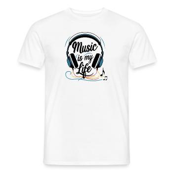La musique, c’est ma vie - T-shirt homme - blanc - Devant - AI Model Male 178 dark (178cm)