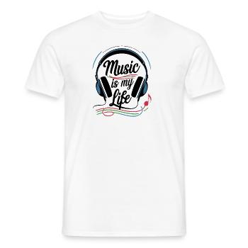 La musique, c’est ma vie - T-shirt homme - blanc - Devant - AI Model Male 178 dark (178cm)