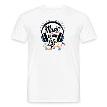 La musique, c’est ma vie - T-shirt homme - blanc - Devant - AI Model Male 178 dark (178cm)