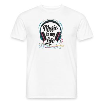 La musique, c’est ma vie - T-shirt homme - blanc - Devant - AI Model Male 178 dark (178cm)