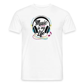 Musik ist mein Leben - Männer T-Shirt - Weiß - Vorne - AI Model Male 178 dark (178cm)