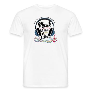 La musique, c’est ma vie - T-shirt homme - blanc - Devant - AI Model Male 178 dark (178cm)