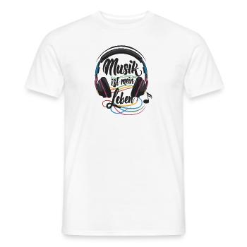 La musique, c’est ma vie - T-shirt homme - blanc - Devant - AI Model Male 178 dark (178cm)