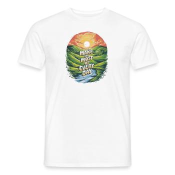 Make the most of every day - Men's T-Shirt - white - Front - AI Model Male 178 dark (178cm)