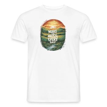 Make the most of every day - Men's T-Shirt - white - Front - AI Model Male 178 dark (178cm)