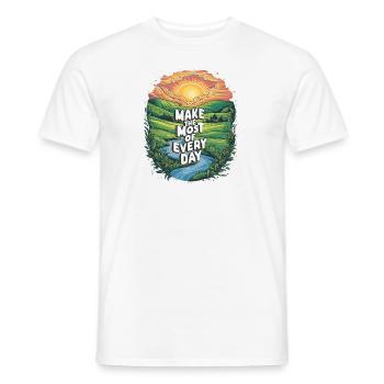 Make the most of every day - Men's T-Shirt - white - Front - AI Model Male 178 dark (178cm)