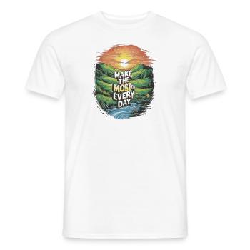 Make the most of every day - Men's T-Shirt - white - Front - AI Model Male 178 dark (178cm)