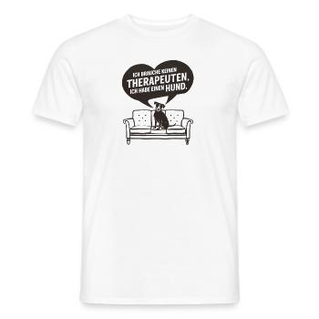 Je n’ai pas besoin d’un thérapeute, j’ai un chien - T-shirt homme - blanc - Devant - AI Model Male 178 dark (178cm)