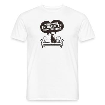Je n’ai pas besoin d’un thérapeute, j’ai un chien - T-shirt homme - blanc - Devant - AI Model Male 178 dark (178cm)