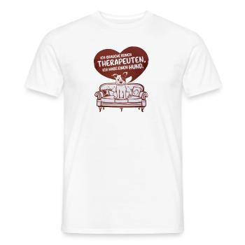 Je n’ai pas besoin d’un thérapeute, j’ai un chien - T-shirt homme - blanc - Devant - AI Model Male 178 dark (178cm)