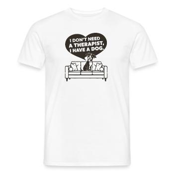 Je n’ai pas besoin d’un thérapeute, j’ai un chien - T-shirt homme - blanc - Devant - AI Model Male 178 dark (178cm)