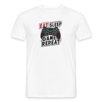 Eat, Sleep, Game, Repeat - Men's T-Shirt - white - Front - AI Model Male 178 dark (178cm)