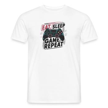 Eat, Sleep, Game, Repeat - Men's T-Shirt - white - Front - AI Model Male 178 dark (178cm)