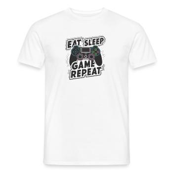 Eat, Sleep, Game, Repeat - Men's T-Shirt - white - Front - AI Model Male 178 dark (178cm)