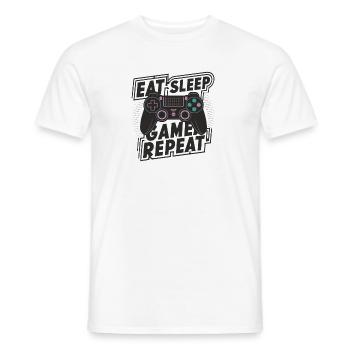 Eat, Sleep, Game, Repeat - Men's T-Shirt - white - Front - AI Model Male 178 dark (178cm)
