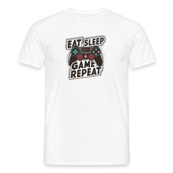 Eat, Sleep, Game, Repeat - Men's T-Shirt - white - Front - AI Model Male 178 dark (178cm)