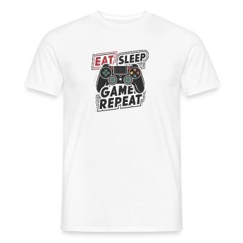 Eat, Sleep, Game, Repeat - Men's T-Shirt - white - Front - AI Model Male 178 dark (178cm)