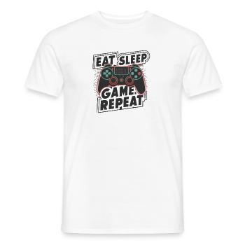 Eat, Sleep, Game, Repeat - Men's T-Shirt - white - Front - AI Model Male 178 dark (178cm)