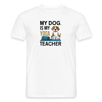 Mon chien est mon prof de yoga - T-shirt homme - blanc - Devant - AI Model Male 178 dark (178cm)