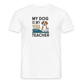 Mon chien est mon prof de yoga - T-shirt homme - blanc - Devant - AI Model Male 178 dark (178cm)