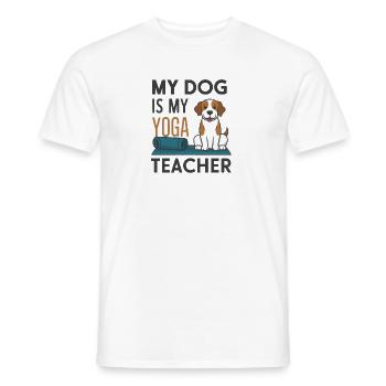 Mon chien est mon prof de yoga - T-shirt homme - blanc - Devant - AI Model Male 178 dark (178cm)