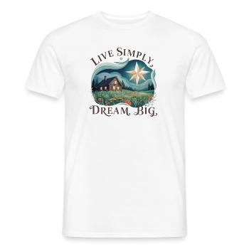 Vivre simplement, rêver grand - T-shirt homme - blanc - Devant - AI Model Male 178 dark (178cm)